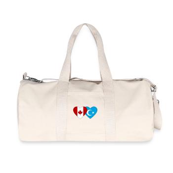 Drapeau ouïghour du Canada Cœur - Sac de sport en toile recyclée Stanley/Stella - blanc naturel - Devant