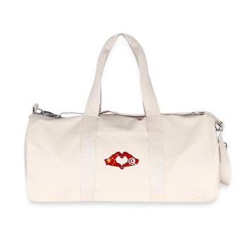 China Tunisia flag hands heart shape used - Recycled Canvas Sports Bag by Stanley/Stella - natural - Front