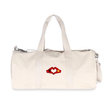AlbaniaVietnam Flag Hands Heart Shape - Recycled Canvas Sports Bag by Stanley/Stella - natural - Front