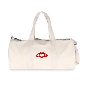 Suisse Vietnam Drapeau Mains Coeur Forme - Sac de sport en toile recyclée Stanley/Stella - blanc naturel - Devant