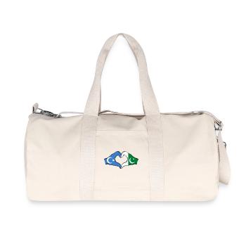 Uyghurs Pakistan Flag Hands Heart Shape - Recycled Canvas Sports Bag by Stanley/Stella - natural - Front