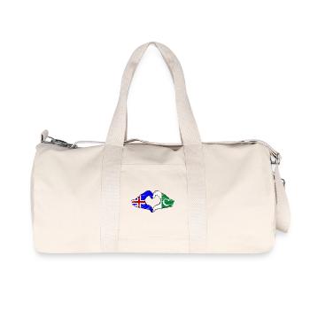 Iceland Pakistan flag hands heart shape used - Recycled Canvas Sports Bag by Stanley/Stella - natural - Front