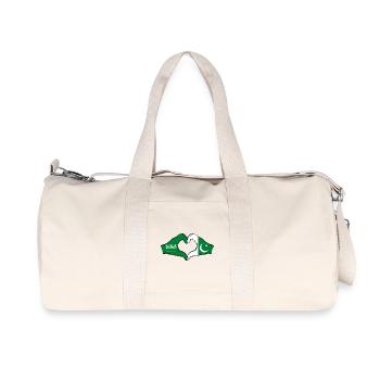 Saudi Arabia Pakistan Flag Hands Heart Shape - Recycled Canvas Sports Bag by Stanley/Stella - natural - Front