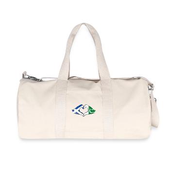 Scotland Pakistan flag hands heart shape used - Recycled Canvas Sports Bag by Stanley/Stella - natural - Front