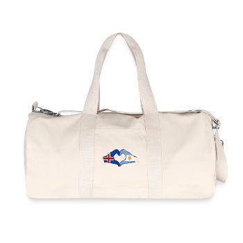 Iceland Argentina Flag Hands Heart Shape - Recycled Canvas Sports Bag by Stanley/Stella - natural - Front