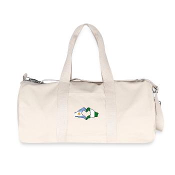 Argentinien Nigeria Flagge Hände Herzform - Recycelte Canvas-Sporttasche von Stanley/Stella - Naturweiß - Vorne
