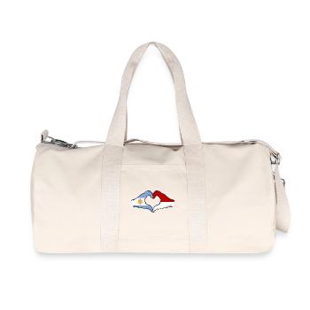 Argentina Indonesia Flag Hands Heart Shape - Recycled Canvas Sports Bag by Stanley/Stella - natural - Front