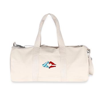 Bavaria Latvia Flag Hands Heart Shape - Recycled Canvas Sports Bag by Stanley/Stella - natural - Front