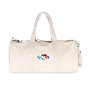 Bavaria Serbia Flag Hands Heart Shape Used - Recycled Canvas Sports Bag by Stanley/Stella - natural - Front