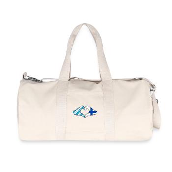 Bayern Finland Flagge Hände Herzform - Recycelte Canvas-Sporttasche von Stanley/Stella - Naturweiß - Vorne