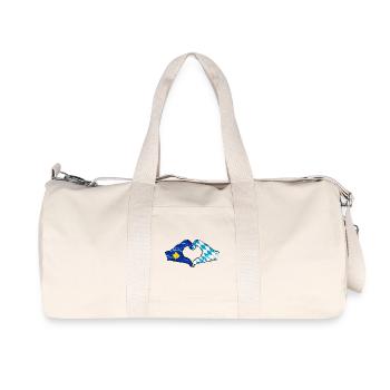 Kosovo Bavaria Flag Hands Heart Shape Used - Recycled Canvas Sports Bag by Stanley/Stella - natural - Front