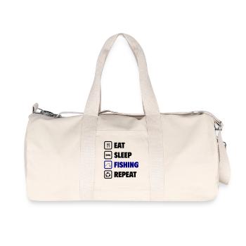 Eat, sleep, fish, repeat - Recycled Canvas Sports Bag by Stanley/Stella - natural - Front