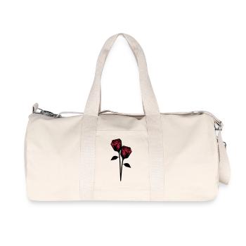 roses design - Recycelte Canvas-Sporttasche von Stanley/Stella - Naturweiß - Vorne