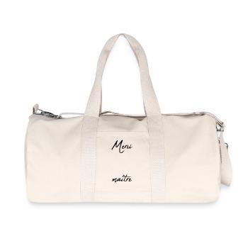 MASTER. MASTER. THANK YOU. THANK YOU, MASTER. MASTER - Recycled Canvas Sports Bag by Stanley/Stella - natural - Front