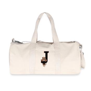 Tiger j Letter - Gift Idea - Recycled Canvas Sports Bag by Stanley/Stella - natural - Front