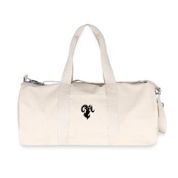 Bockiger Ziegenbock mit riesigen Hörnern - Recycelte Canvas-Sporttasche von Stanley/Stella - Naturweiß - Vorne