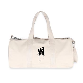 W Graffiti Tropfen Farbklex Spray - Recycelte Canvas-Sporttasche von Stanley/Stella - Naturweiß - Vorne