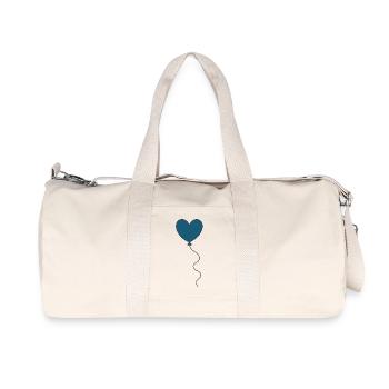 Blue Heart Balloon Balloon Valentine's Day - Recycled Canvas Sports Bag by Stanley/Stella - natural - Front