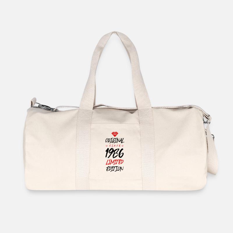 1986 limited edition - Recycelte Canvas-Sporttasche von Stanley/Stella - Naturweiß