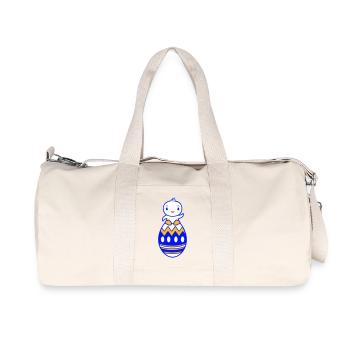 Küken sitzt auf riesigem Osterei winkt Ostern süß - Recycelte Canvas-Sporttasche von Stanley/Stella - Naturweiß - Vorne