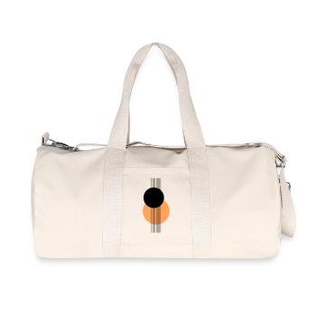 Abstract Geometric Design Orange Black - Recycled Canvas Sports Bag by Stanley/Stella - natural - Front