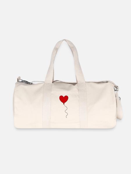 Valentinstag Rotes Herz, Valentinstag - Recycelte Canvas-Sporttasche von Stanley/Stella - Naturweiß