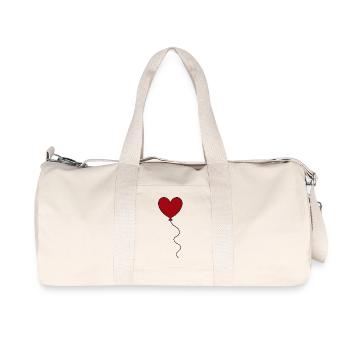 rotes Herz rot Geschenk Valentinstag - Recycelte Canvas-Sporttasche von Stanley/Stella - Naturweiß - Vorne