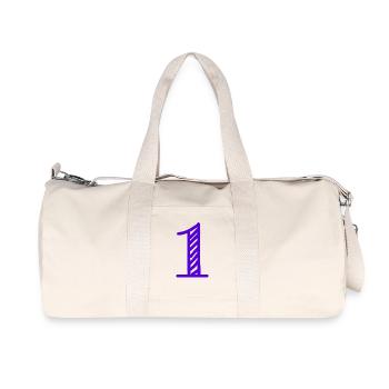 1 JAHR. 1. JUBILÄUM. GEBURTSTAG 1 JAHR. GEBURTSTAG - Recycelte Canvas-Sporttasche von Stanley/Stella - Naturweiß - Vorne