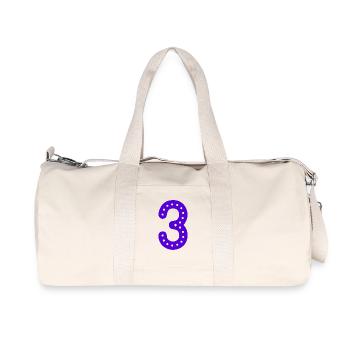 3 YEARS. 3RD ANNIVERSARY. BIRTHDAY 3 YEARS. 3 - Recycled Canvas Sports Bag by Stanley/Stella - natural - Front