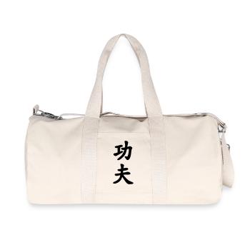Kung Fu chinesisches Schriftzeichen vertikal geschrieben - Recycelte Canvas-Sporttasche von Stanley/Stella - Naturweiß - Vorne