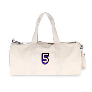 5. 5 JAHRE. 5-JÄHRIGES JUBILÄUM. GEBURTSTAG 5 JAHRE. 5 - Recycelte Canvas-Sporttasche von Stanley/Stella - Naturweiß - Vorne
