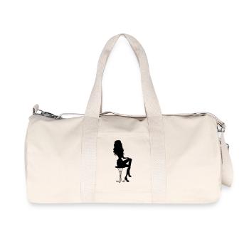 Frau auf Stuhl - Recycelte Canvas-Sporttasche von Stanley/Stella - Naturweiß - Vorne