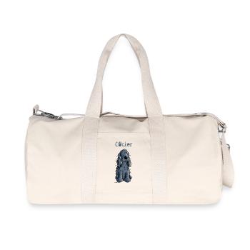Drôle Cocker Spaniel - Sac de sport en toile recyclée Stanley/Stella - blanc naturel - Devant