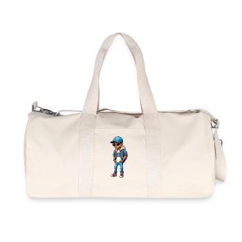 Cool Cartoon Teenage Boy - Recycled Canvas Sports Bag by Stanley/Stella - natural - Front