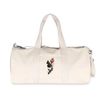 Steampunk-Nadel und Blumen - Recycelte Canvas-Sporttasche von Stanley/Stella - Naturweiß - Vorne