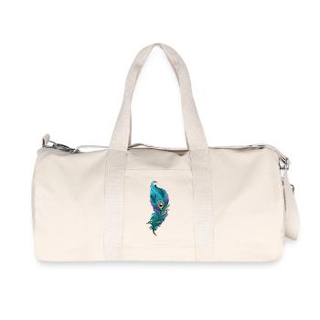 Colorful Peacock Feather - Recycled Canvas Sports Bag by Stanley/Stella - natural - Front