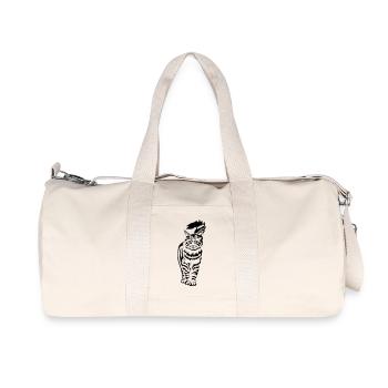 Domestic Cat - Cat - Recycled Canvas Sports Bag by Stanley/Stella - natural - Front