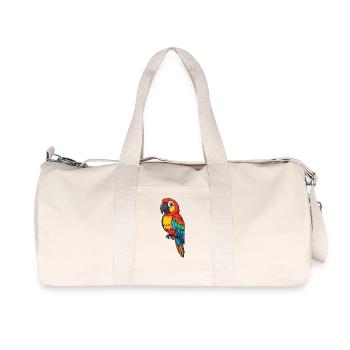 Kunterbunter Papagei Illustration - Recycelte Canvas-Sporttasche von Stanley/Stella - Naturweiß - Vorne