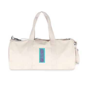 R! D!CULE (Blau & Lila) - Recycelte Canvas-Sporttasche von Stanley/Stella - Naturweiß - Vorne