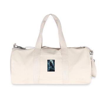 Wolf bei Vollmond - Recycelte Canvas-Sporttasche von Stanley/Stella - Naturweiß - Vorne