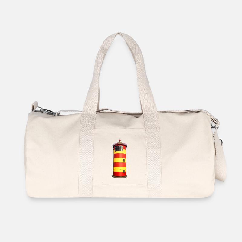 Pilsumer Leuchtturm freigestellt - Recycelte Canvas-Sporttasche von Stanley/Stella - Naturweiß