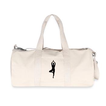 Yoga Silhouette  - Recycelte Canvas-Sporttasche von Stanley/Stella - Naturweiß - Vorne
