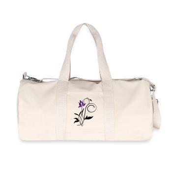 Orchidee / orchid (2c) - Recycelte Canvas-Sporttasche von Stanley/Stella - Naturweiß - Vorne