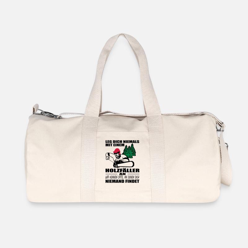 Holzfäller mit Motorsäge - Recycelte Canvas-Sporttasche von Stanley/Stella - Naturweiß