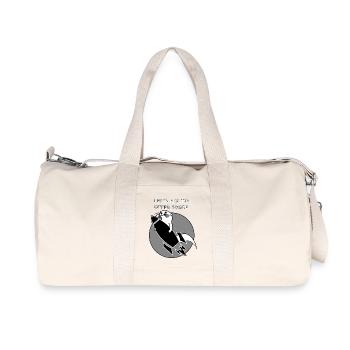 LET´S FLY TO OTTER SPACE - SCHWARZE RAKETE - Recycelte Canvas-Sporttasche von Stanley/Stella - Naturweiß - Vorne
