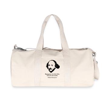 Shakespeare: Begegnen wir der Zeit, wie sie uns s - Recycelte Canvas-Sporttasche von Stanley/Stella - Naturweiß - Vorne