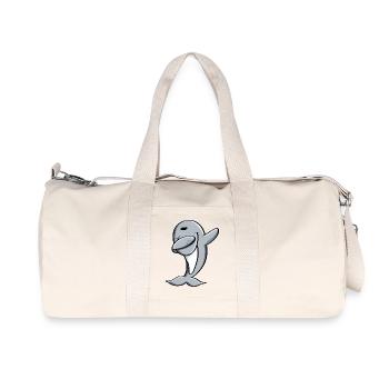 Delfin fait Dab Dance - Tamponner - Dolphin - Comic - Sac de sport en toile recyclée Stanley/Stella - blanc naturel - Devant