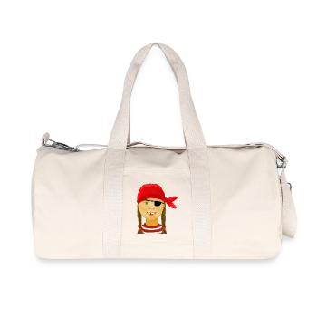 Pirate girl with no teeth - Recycled Canvas Sports Bag by Stanley/Stella - natural - Front