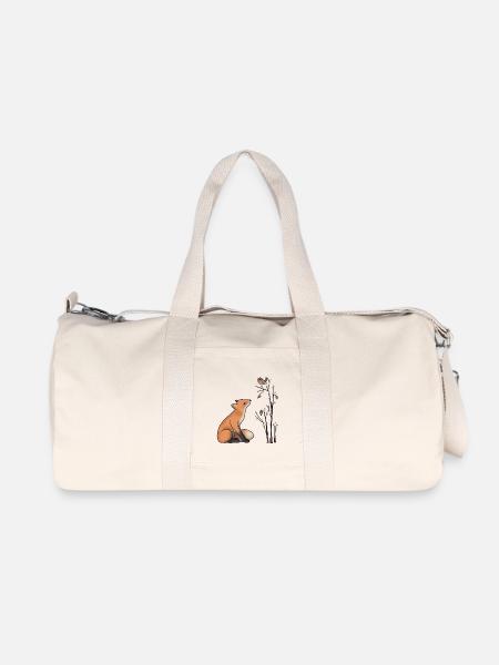 Fuchs und Rotkehlchen - Recycelte Canvas-Sporttasche von Stanley/Stella - Naturweiß