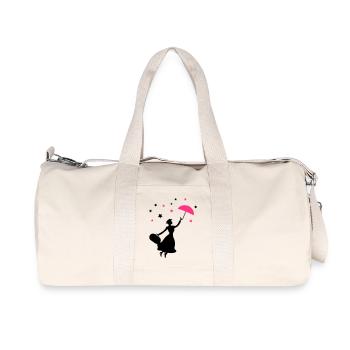frau_regenschirm_02 - Recycelte Canvas-Sporttasche von Stanley/Stella - Naturweiß - Vorne